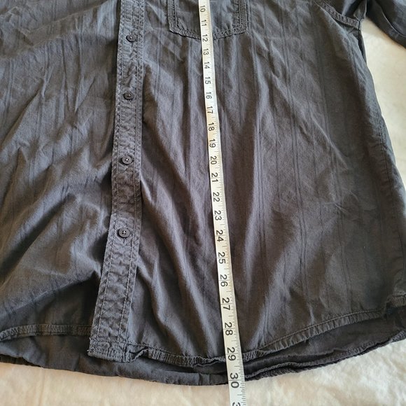 Method Men's Button Down Long Sleeve Shirt Size XL Gray Black Embroidered - Picture 5 of 9